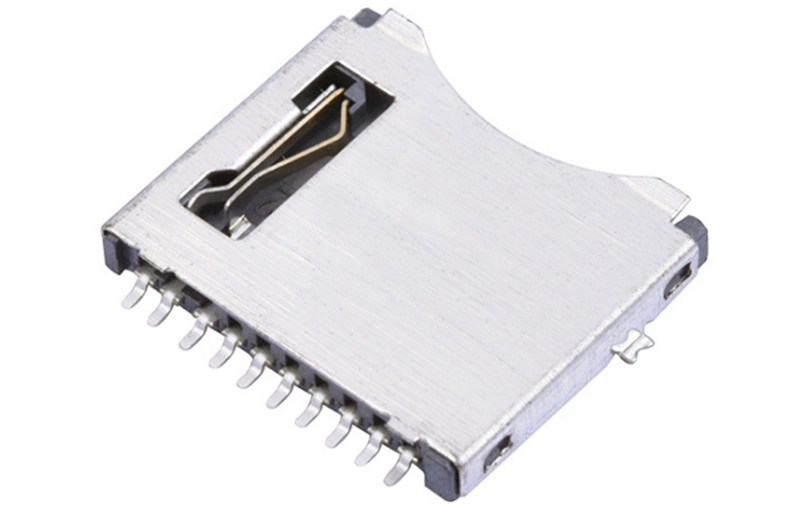 专业厂家MICRO SIM卡座9Pin直插式1.24H 常开侦测开关SIM连接器
