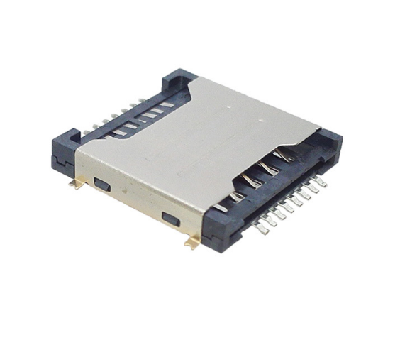 产销MICRO SIM卡座 6+1Pin 自弹式卡座连接器 1.27H连接器 穿戴产品配件
