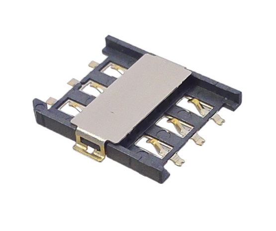产销MICRO SIM卡座 6+1Pin 自弹式卡座连接器 1.27H连接器 穿戴产品配件