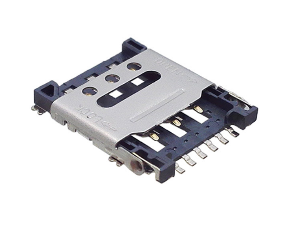 6+1P MICRO SIM卡座 自弹式SIM卡槽 侦测常闭电子 卡座连接器
