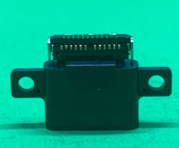 沉板式TYPE C母座 24PIN贴片SMT 90度 带固定孔 防水USB3.1插座