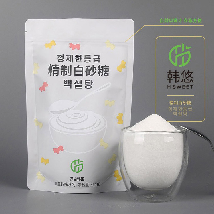 厂家批发韩悠精制白砂糖小包装白糖原料蛋糕奶茶原料韩国白砂糖分装图片