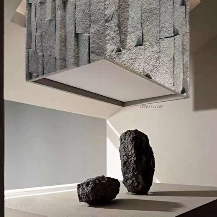 郑州PU石条柱长条石轻质文化石仿真石材装饰背景墙pu石皮快装项目