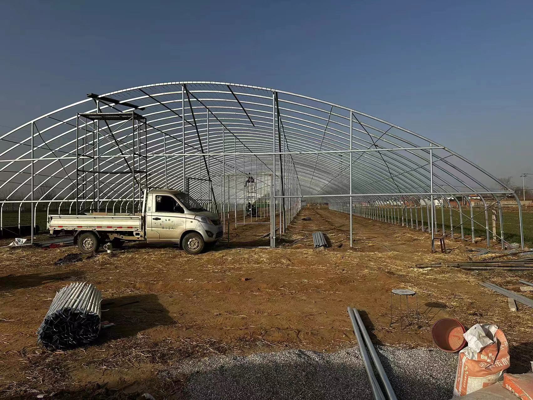 吉林省长春四平松原养殖种植大棚椭圆管大棚骨架厂家设计安装施工每平方米报价