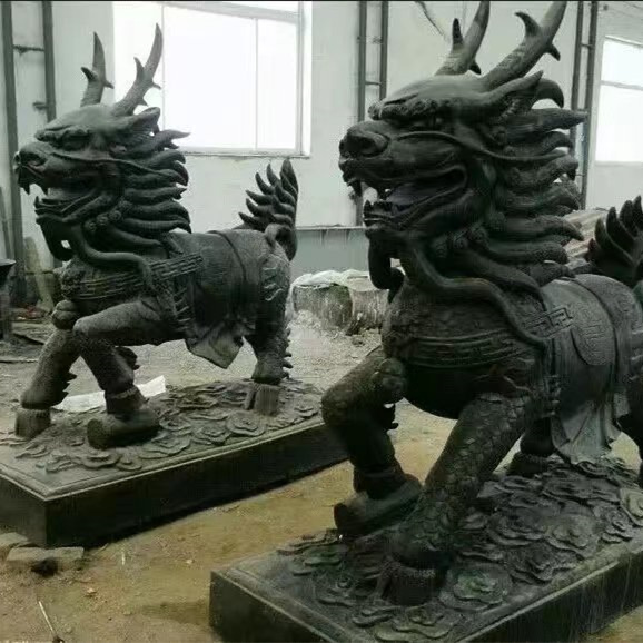 动物雕塑 铜塑麒麟定制 铜塑麒麟厂家