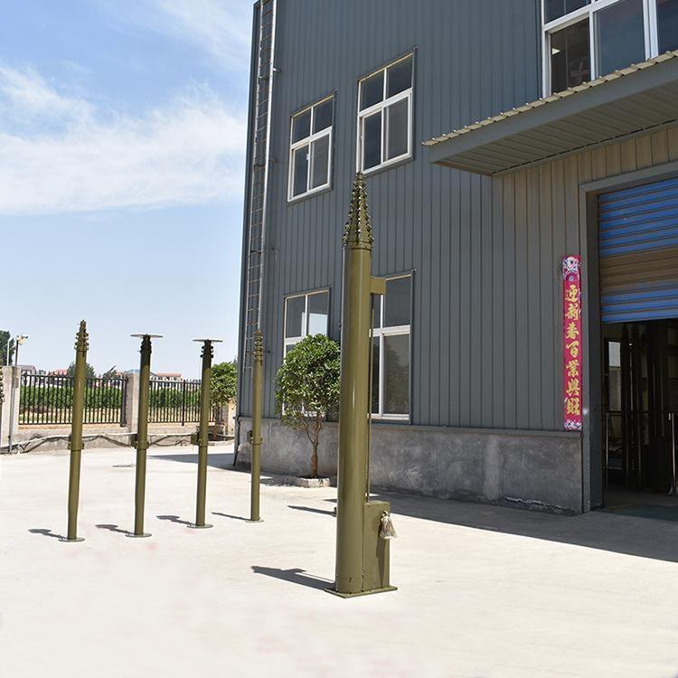 郑州市8米野外升降杆避雷针 移动升降平台 高承重通讯照明伸缩杆厂家