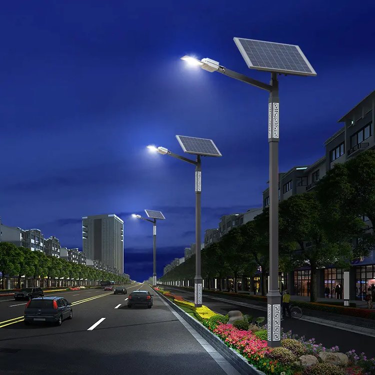 新农村LED太阳能路灯 6米7米道路工程款灯杆 中式回纹方灯