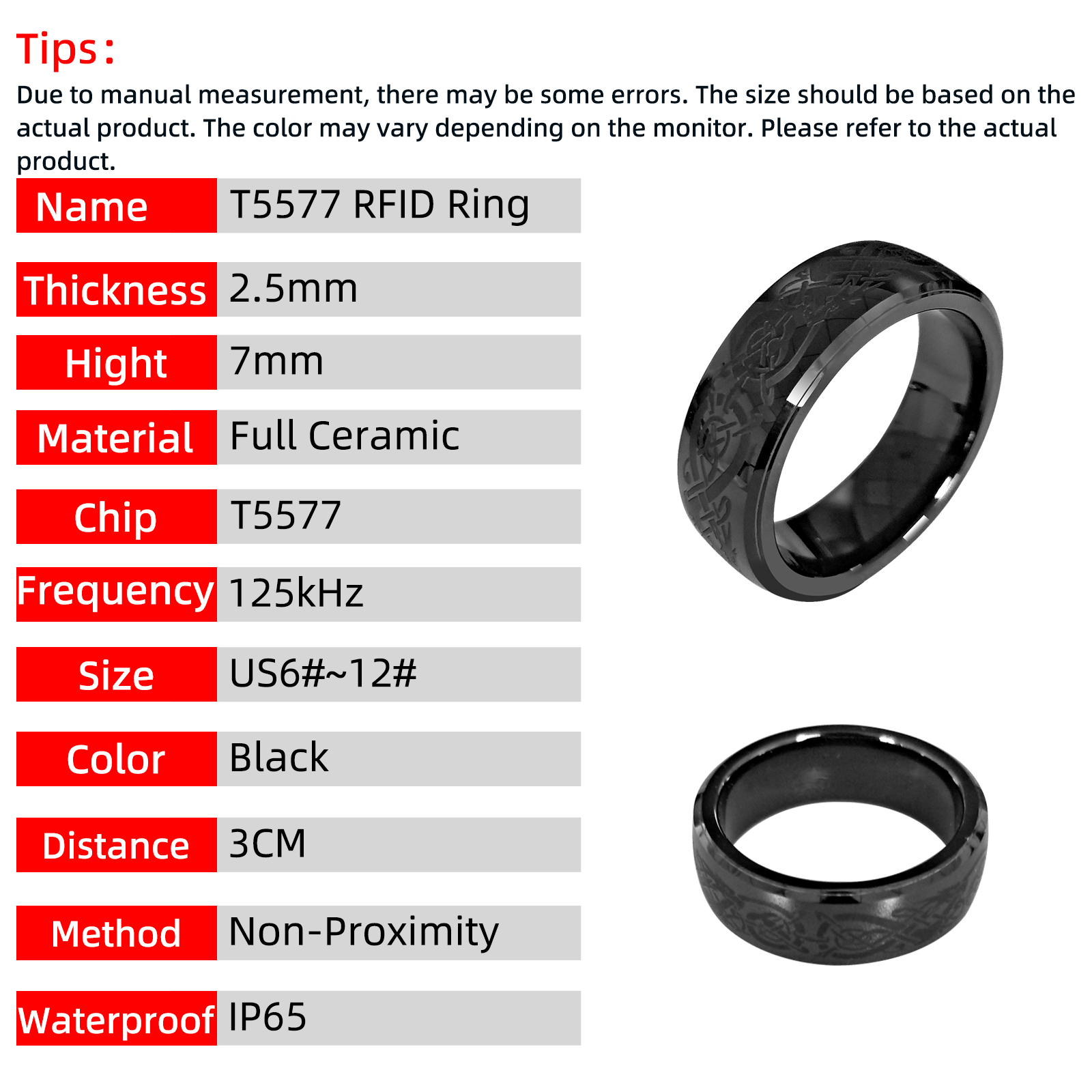 厂家定制公共交通智能RFID戒指内置ICID芯片NFC戒指