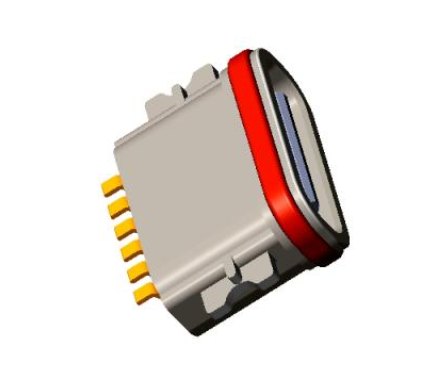 USB TYPE-C防水母座 F 6P SMT 沉板中心高0.80mm WATERPROOF IPX7