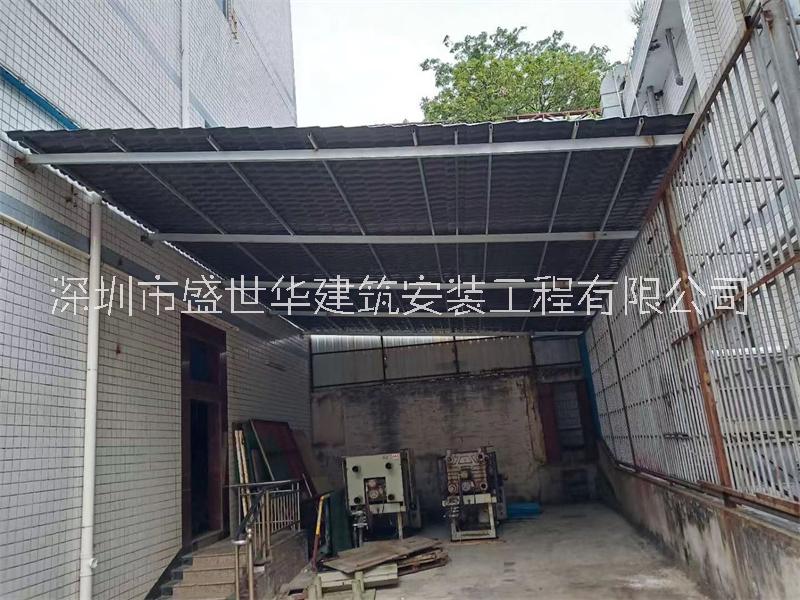 东莞防水雨篷定制安装 阳光雨篷安装厂家图片