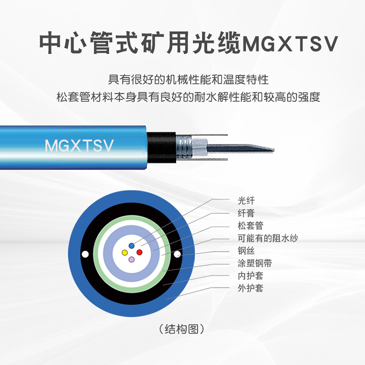 矿用阻燃通讯光缆 信号稳定 MGXTSV-8