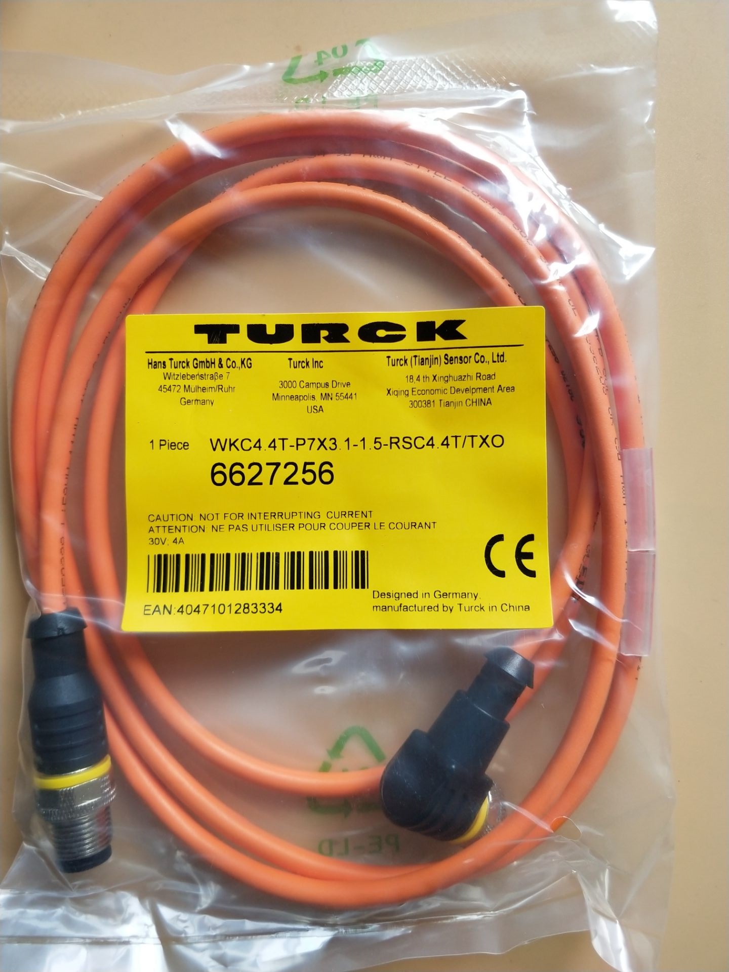 TURCK 图尔克 执行器/传感器电缆   上海WKC 4T-5/TEL 上海RSSD-RSSD-4416-5M
