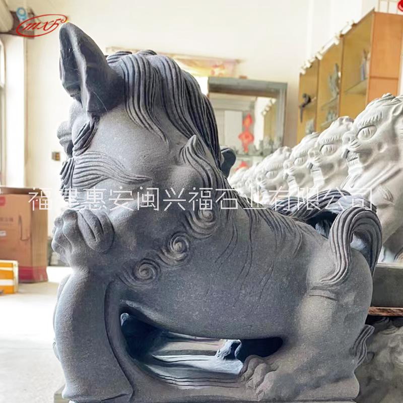 惠安石雕花岗岩南方狮机关工厂青石献钱狮动物雕塑摆件现货