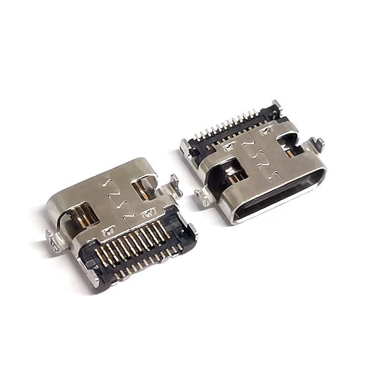 24PIN沉板1.6mmType-C母座  L7.9 双排针贴片 四脚DIP USB3.1插座