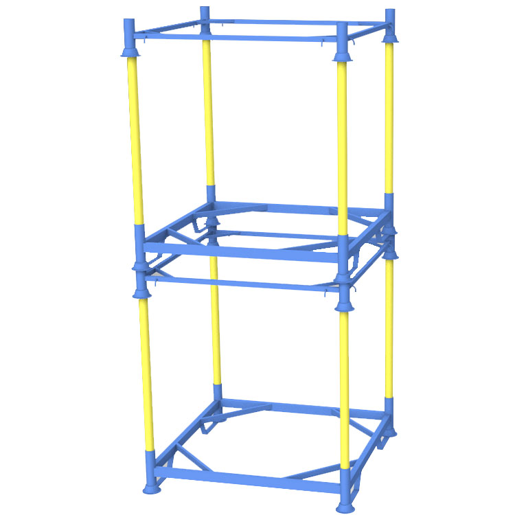 吨包袋架 载重1吨堆叠3层拆卸式圆管堆垛架 喷塑吨袋货架